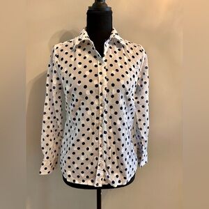 Karen Scott Navy Polka Dot Blouse